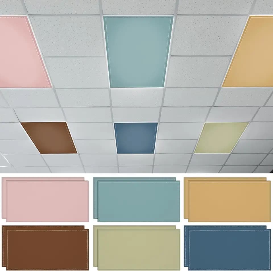 QOUBAI 12PCS Fluorescent Light Covers, 4 x 2 Feet Magnetic Light Cover Fluorescent Lights Shade Panel Positive Inspirational Ceiling Lights Filters for Office Classroom Home Drop Ceiling Boho
