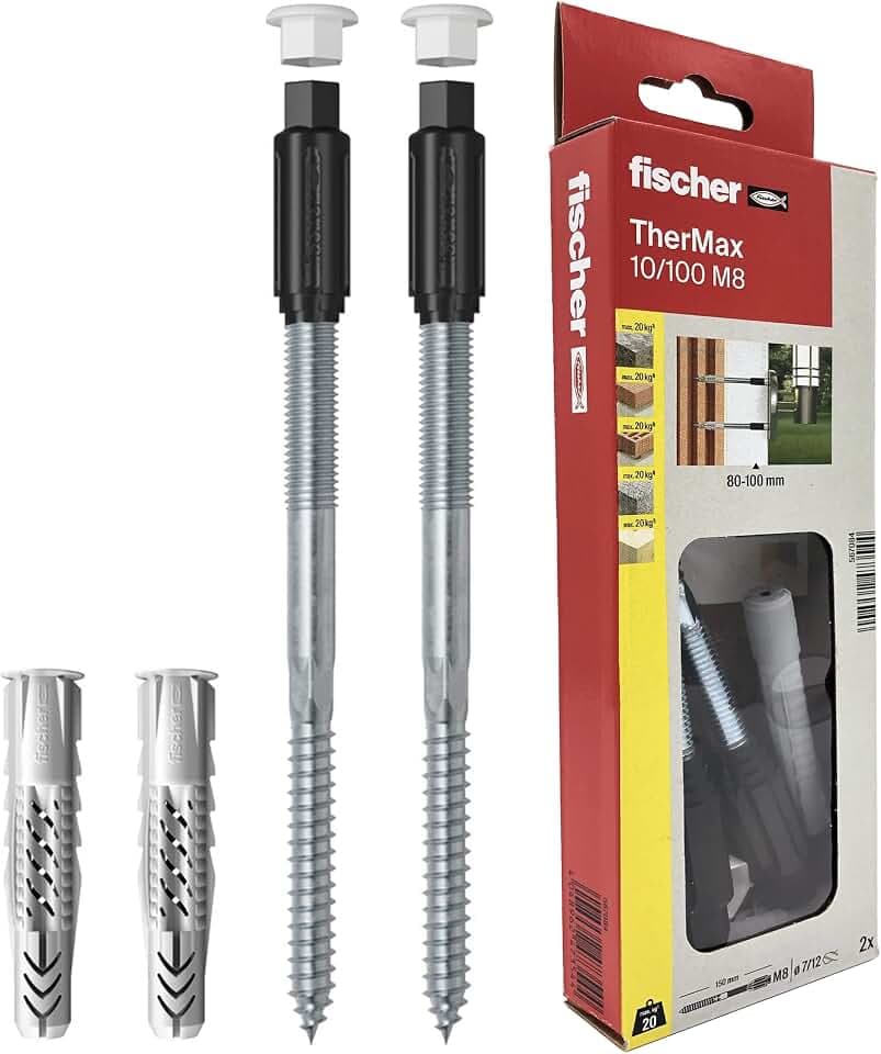 Fischer Thermax 10/100 M8 Kit 2 Stück Dübel zur Befestigung auf Isoliermantel max. 100 mm