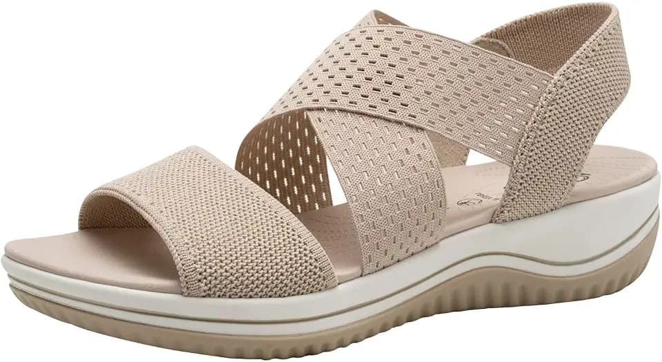 Jana Coshy Damen Sandalen flach Elastisch Vegan
