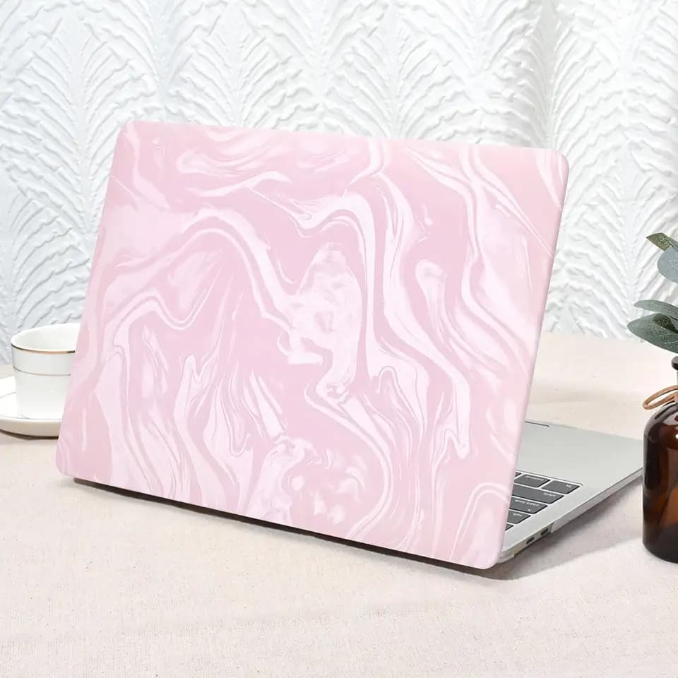 Seorsok Compatible with MacBook Pro 13 inch Case M2 2023,2022,2021-2016 A2338 M1 A2251 A2289 A2159 A1989 A1708 A1706,Luxurious and Skin-Friendly Leather Plastic Hard Shell&Keyboard Cover,Pink Wave