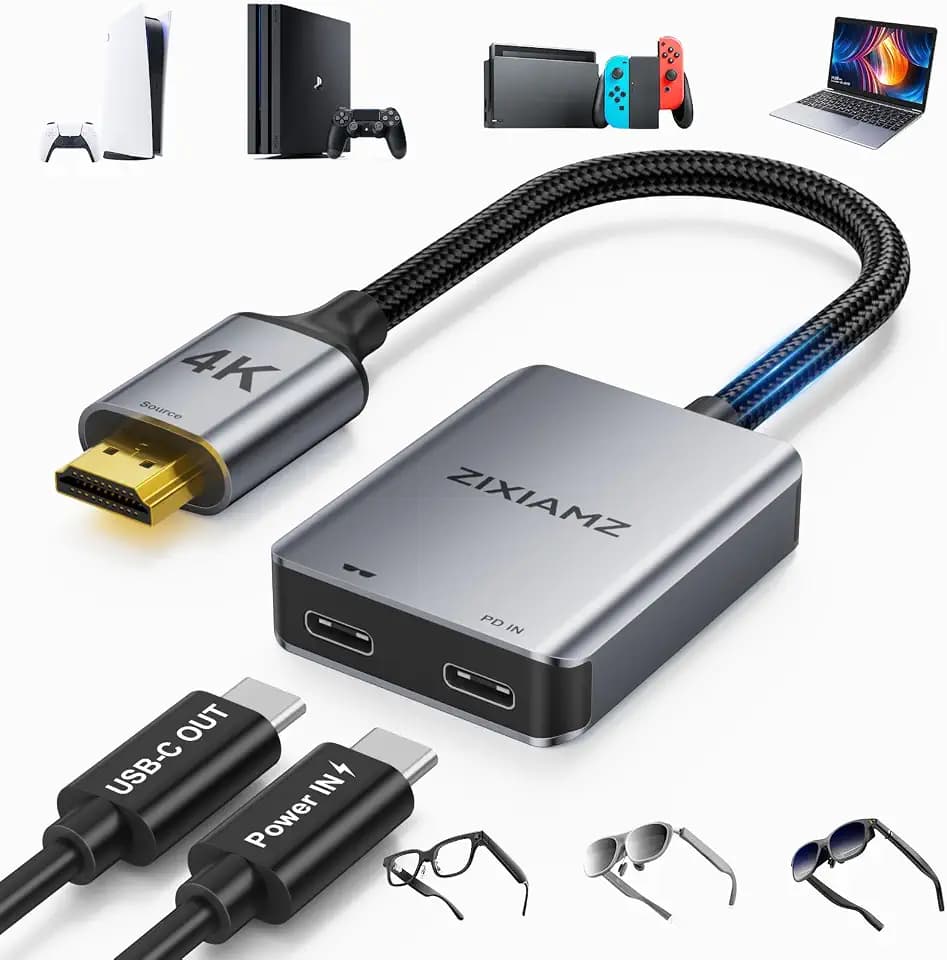 HDMI to USB C Adapter, 4K@60Hz for AR Glasses & Monitor