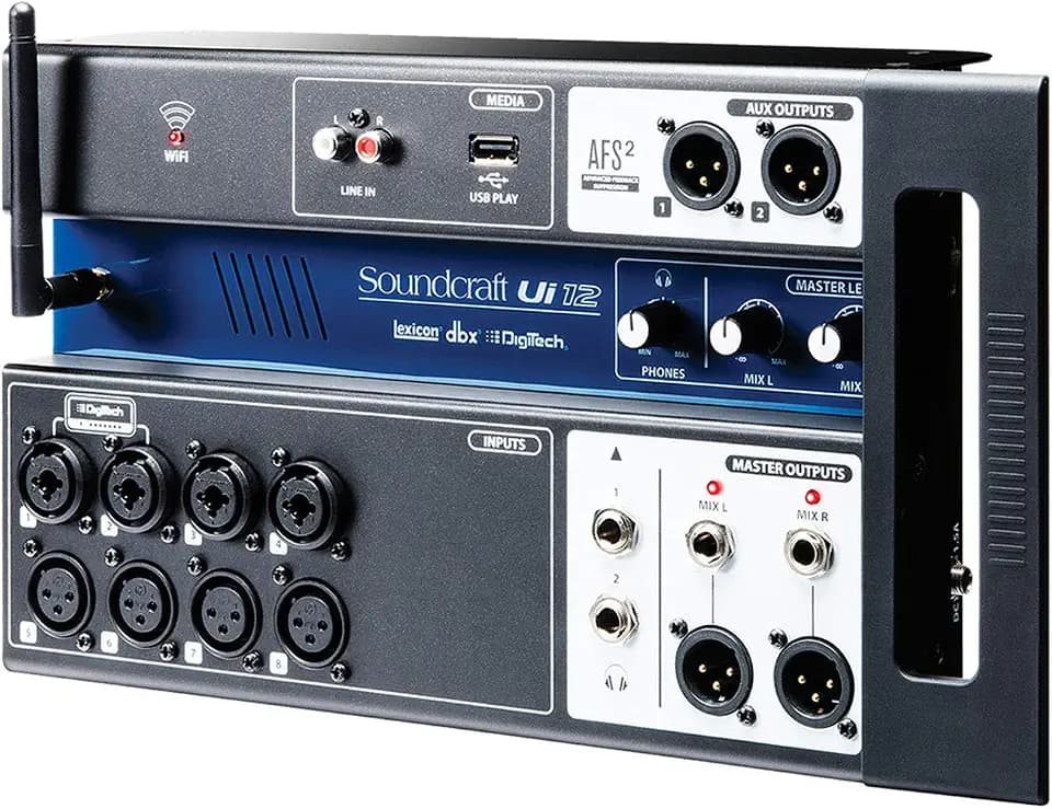 Soundcraft Ui12 Digitaler Mischer mit 12 Kanälen und Fernsteuerung, schwarz Kanal 12 12 Channel Schwarz