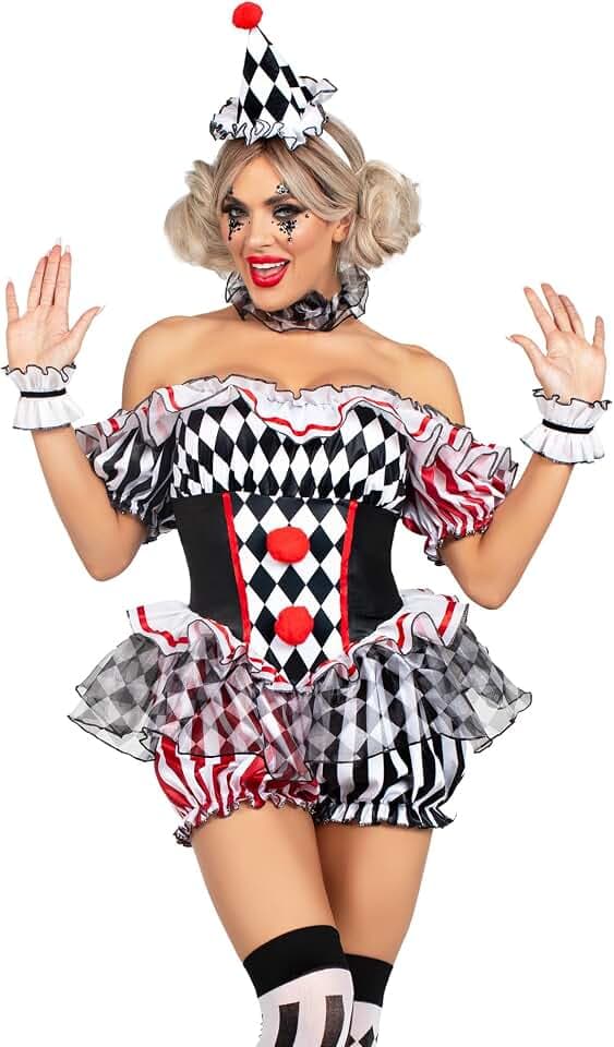 Leg Avenue Damen 4-teiliges Darling Harlekin Halloween-Kostüm