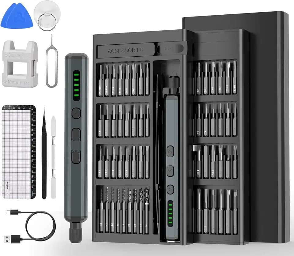 Mini Magnetischer Schraubenzieher, 76 IN 1 Magnetische Präzisions-Schraubendreher Reparatur Set mit 64 Magnetischen Bit, 5 Drehmomenteinstellungen,Mini Werkzeug Set für iPhone,Laptop, Brillen, Uhren