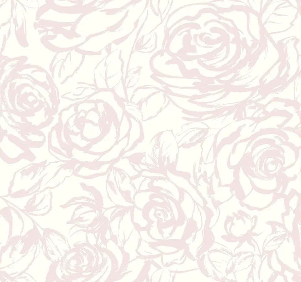 A-Street Prints Nelda Light Pink Rose Wallpaper, 4135-72710