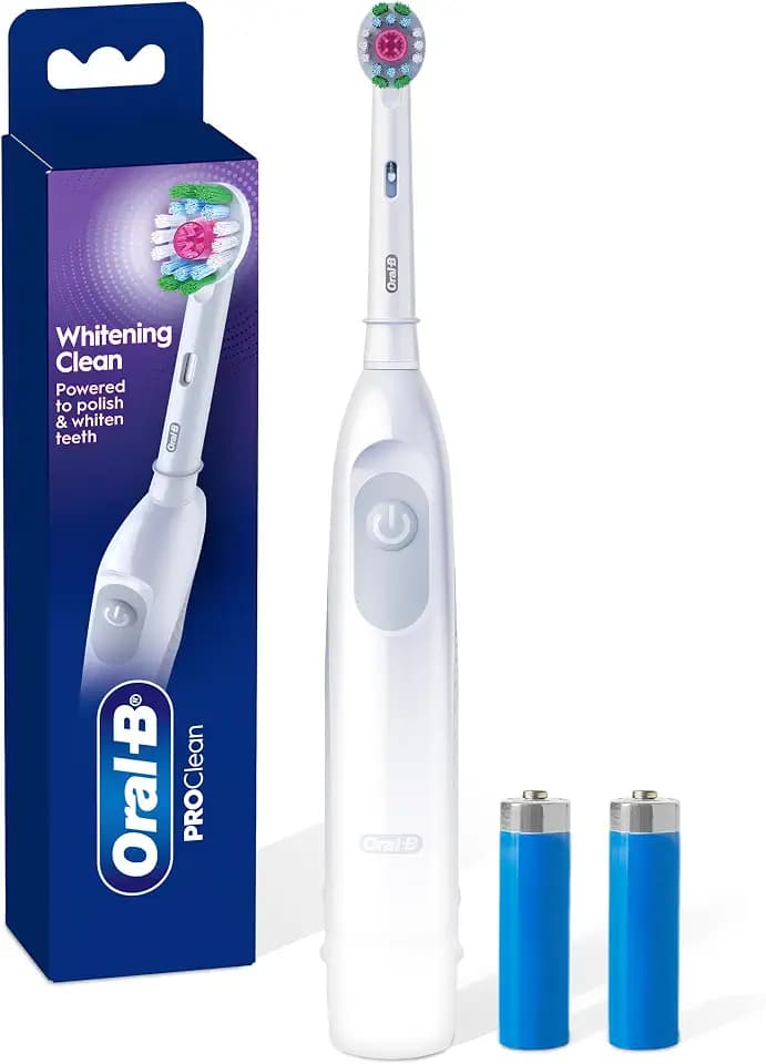 Oral-B Pro 100 3D White, Battery Toothbrush, White