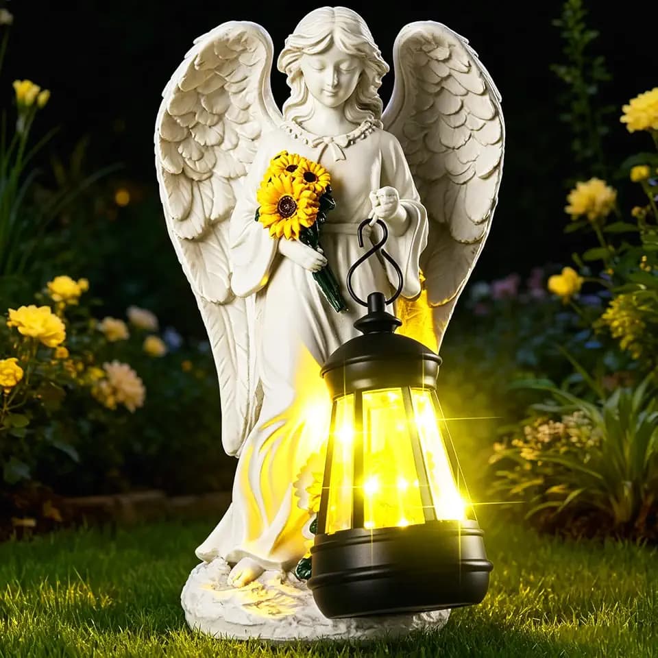 Sympathy Gifts for Loss of Loved One Angel Figurines with Sunflowers