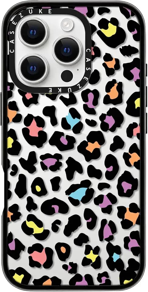 Clear TPU Phone Case Cover for iPhone with Design, Drop Protection, Cute Case for Girl Women (Clear-Leopard2, iPhone 16 Pro)