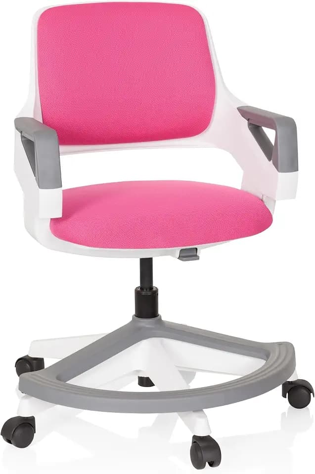hjh OFFICE Kinder- & Jugendstuhl Kid Flex – Mitwachsender Drehstuhl mit Verstellbarer Rückenlehne, individuell anpassbar, 4–14 Jahre, Rosa