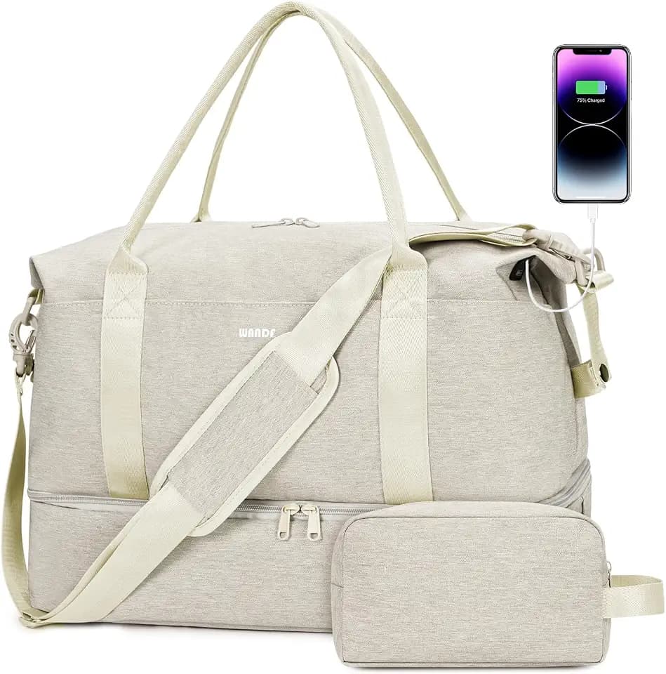 WANDF Personal Item Travel Bag, Carry On Weekender Bag for Women