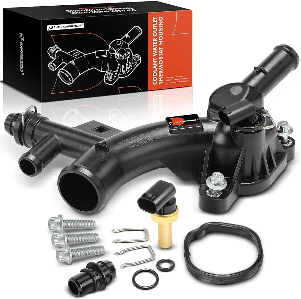 A-Premium Engine Coolant Thermostat Housing Water Outlet w/Sensor