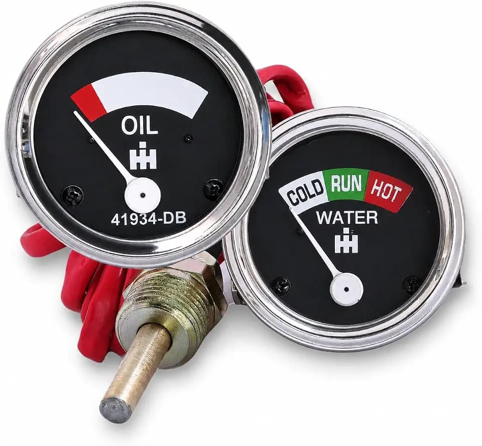 2-Gauges Replacement Instruments Kit - Oil Pressure & Water Temp Gauge Set - Fits in Farmall IH H, SH, SM, SMD, SMTA, W, SW (1947-1954) & International 230, 340, 350, 400, 450, 460, 560,