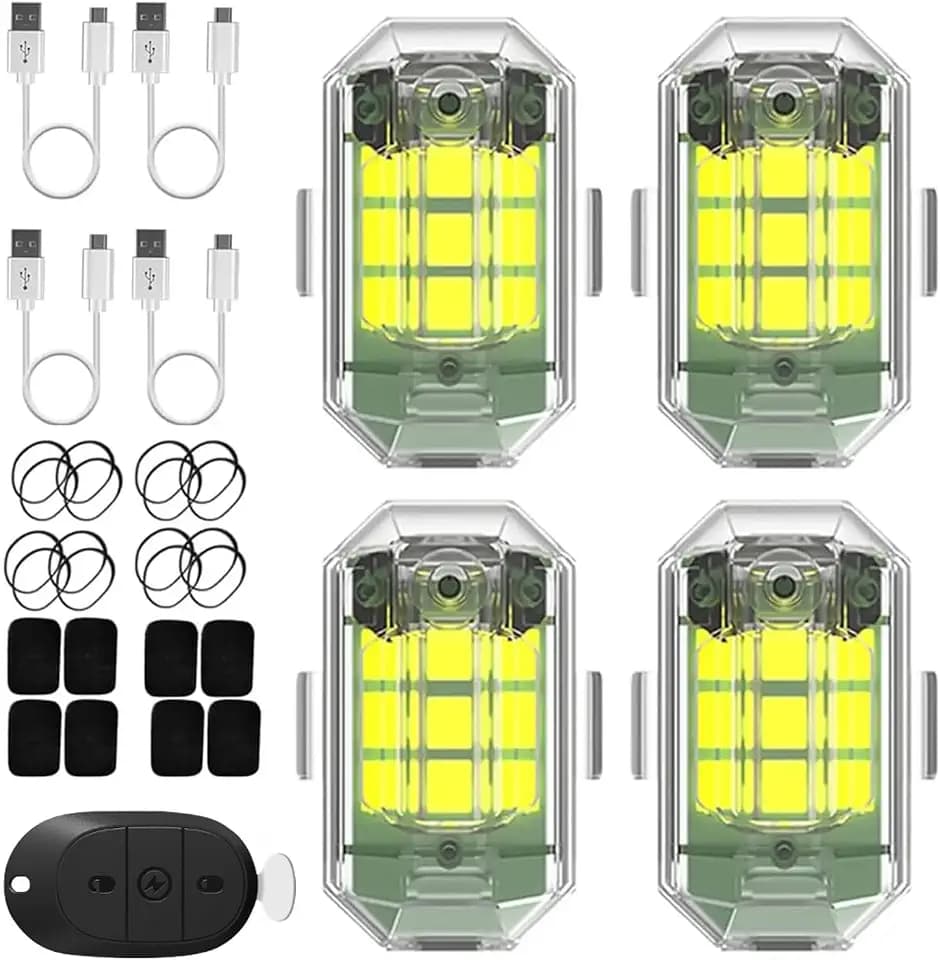 Strobe Drone Light,Auto Fernbedienung Blitzlicht,Drahtloses LED-Blitzlicht mit hoher Helligkeit,7 Colours LED-Flugzeug und USB-Aufladung,Drohnen-Antikollisionslichter Flugzeug-Blitzlichter