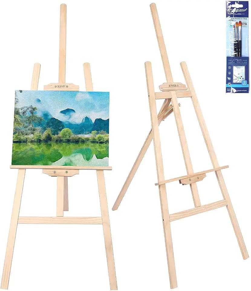Zawaer Staffelei 150CM Aus Vollholz - Groß Klappbar Und Höhenverstellbar - Bild Ständer für Kunst, Hochzeiten, Leinwand - Geeignet für Kinder Und Erwachsene