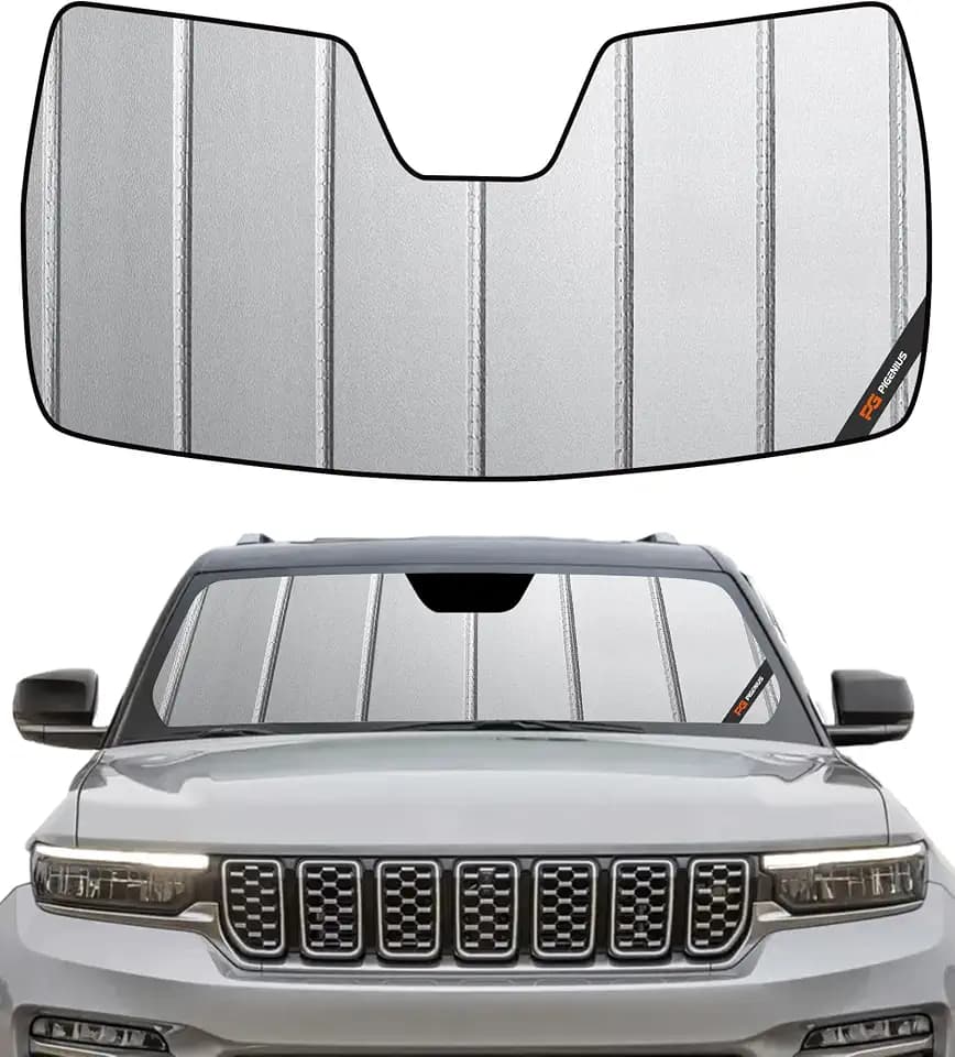 Pigenius Windshield Shade for Jeep Grand Cherokee 2022-2026, Grand Cherokee L 2021-2026 Front Window Sunshade - Safeguard