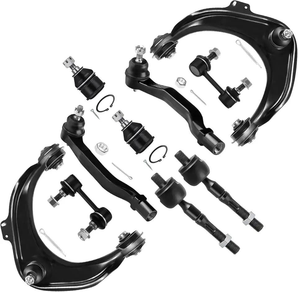 SCITOO 10pcs Front Suspension Kit For Honda For Accord V6 1998-2002 (w/Parts Upper Control Arm and Ball Joint, Lower Ball Joint, Sway Bar Link, Inner Outer Tie Rod End)