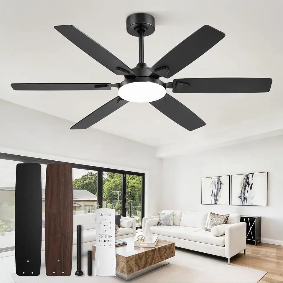 Fanbulous 52 Inch Ceiling Fans with Lights,Remote Control&2 Rods