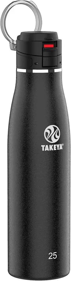 Takeya Traveler Stainless Steel Travel Coffee Mug with Flip-Lock Lid (25 oz, Onyx) - Leakproof Insulated Mug for Coffee & Tea