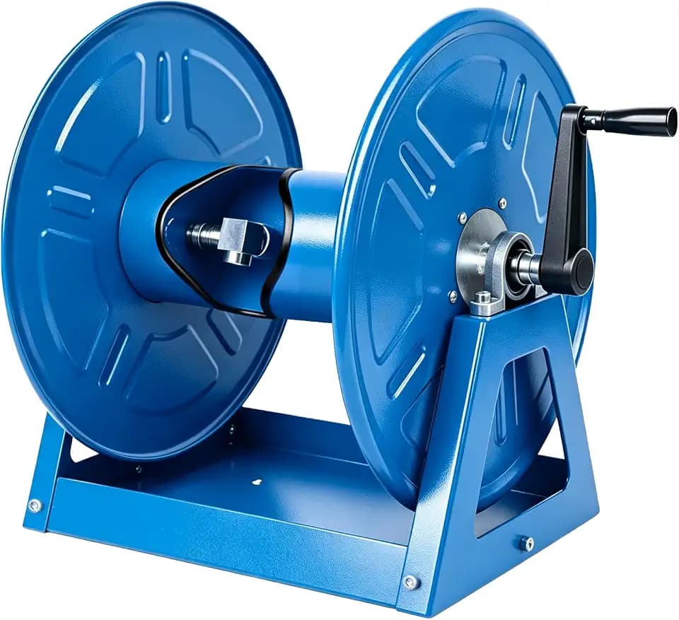 Air Hose Reel 4000PSI Heavy Duty Hand Crank, 360° Swivel Wall Mount Vacuum Hose Reel for 1/2" x 225' Hose, Compatible with Air Compressors & Pressure Washers (Hose Not Included)