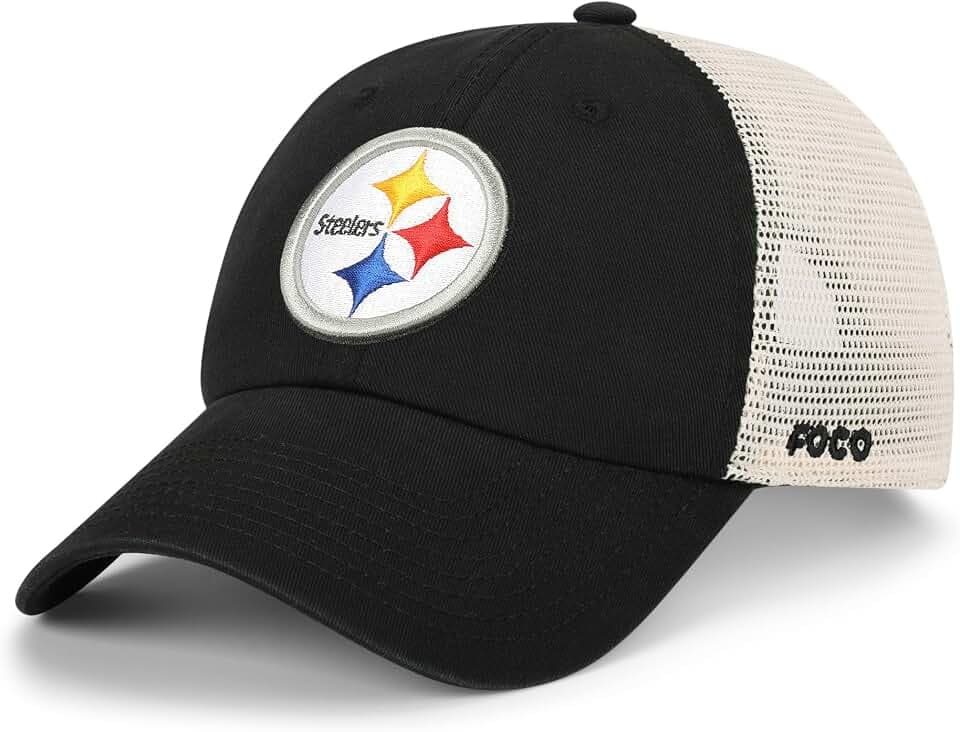 FOCO NFL Mens NFL Team Logo Casual Mesh Trucker Hat Caps