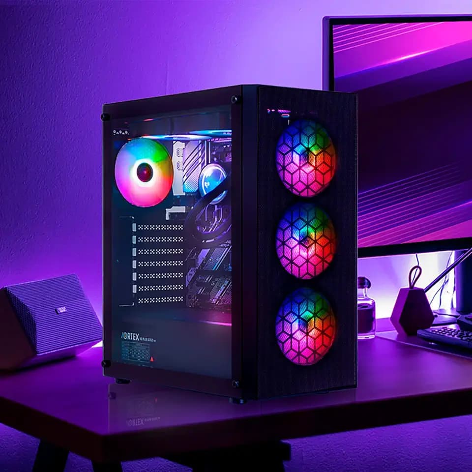 RAIDMAX X921 Mesh Airflow ATX Mid Tower Gaming PC Case, 6X 120mm Static RGB Color Fans Pre-Installed, Tempered Glass Side Panel, High Airflow Design, Supports 320mm GPU & 240mm Radiator (case only)