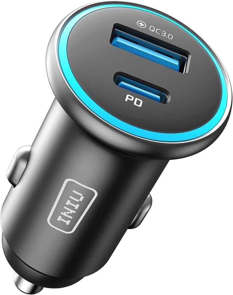 INIU 66W Zigarettenanzünder USB C, 12V USB Adapter Auto [36W PD & 30W QC3.0] Kfz Ladegerät, Super Schnellladung Handy Car Charger Verteiler Steckdose für iPhone 16 15 14 13 iPad Samsung Galaxy S24 S23