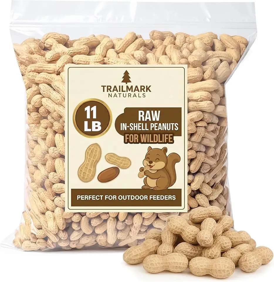 11 LB - Raw Peanuts for Squirrels, Raw in Shell Peanuts for Birds and Wildlife- Squirrel Food, Wild Bird Seed - Grown in The USA