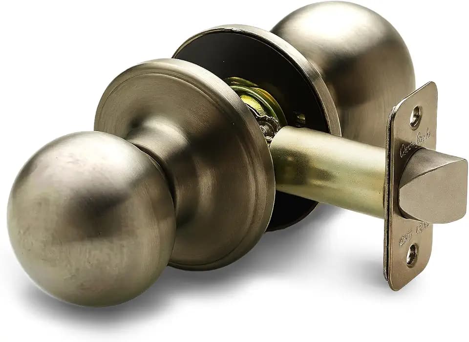Copper Creek BK2020AB Kugeltürknauf, Durchgangsfunktion, 1 Packung, aus antikem Messing