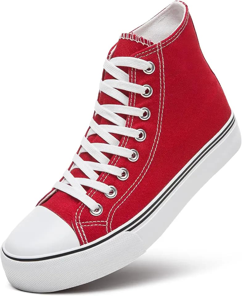 ZGR Womens High Top Canvas Sneakers,Lace-up Casual Tennis Walking Shoes