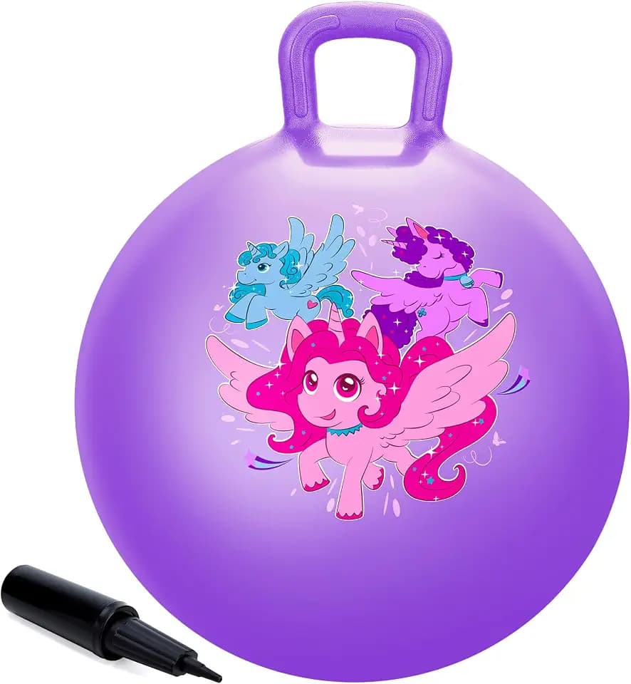 Upper Rider Hopper Ball for Kids 3-6, Bounce Ball with Handle for Toddlers Age 3 4 5 6,18" Hopping Ball Toy for Indoor Outdoor Easter/Birthday Gift Purple Unicorn