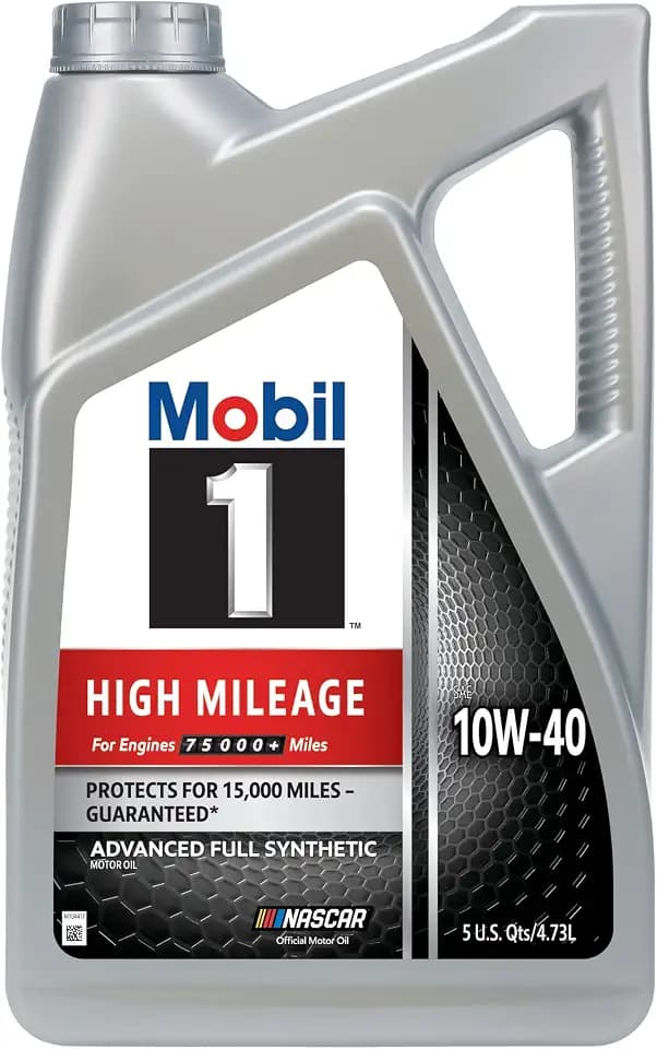 Mobil 1 High Mileage Full Synthetic Motor Oil 10W-40, 5 Quart