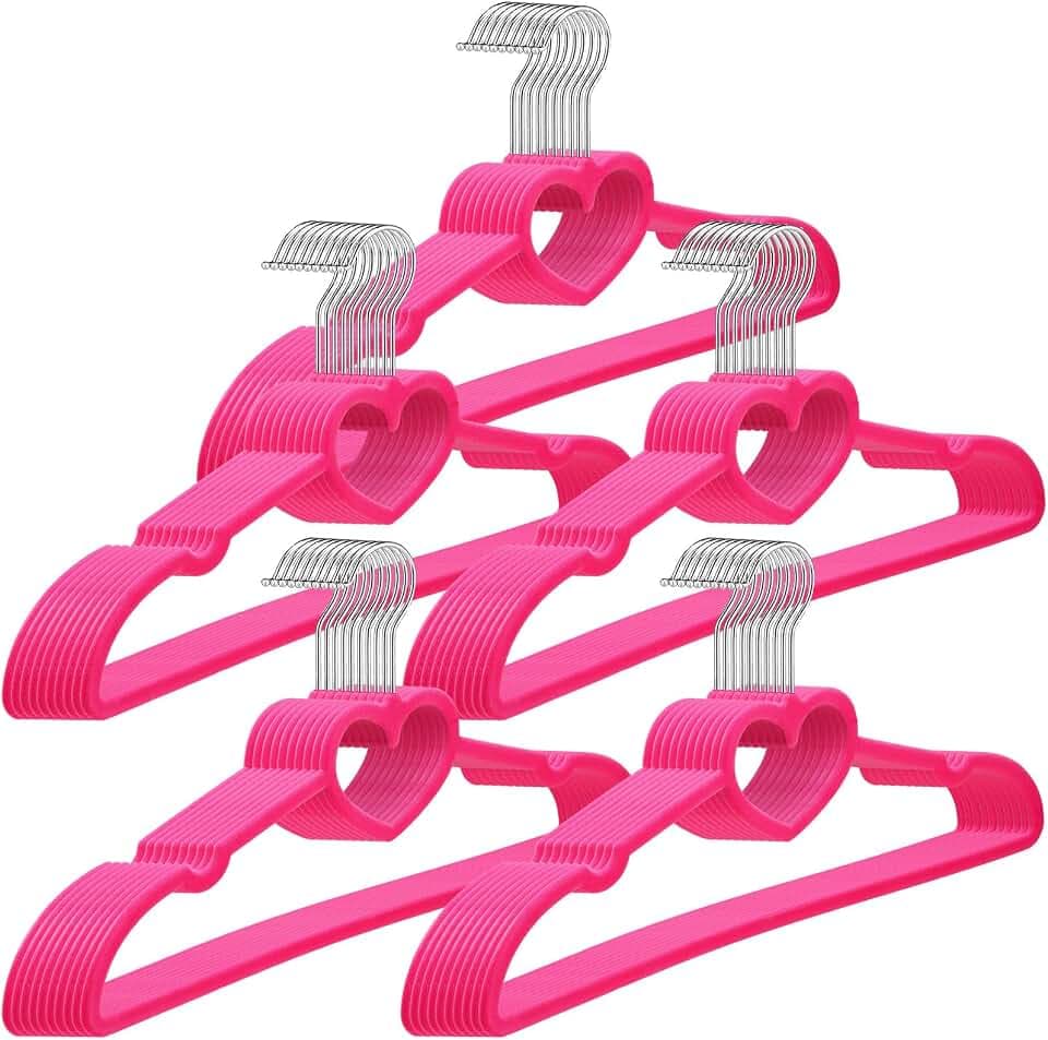 Qunclay 50 Pcs Heart Hangers with 360 Degree Swivel Hook