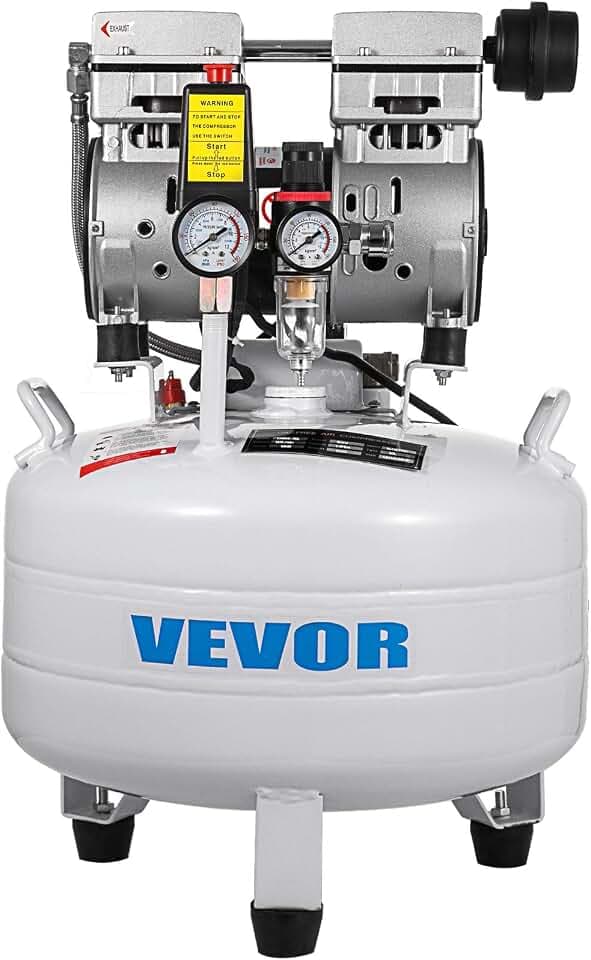 VEVOR 850W Druckluftkompressor 30L Flüsterkompressor Druckluftkompressor ölfrei Luftabgabe