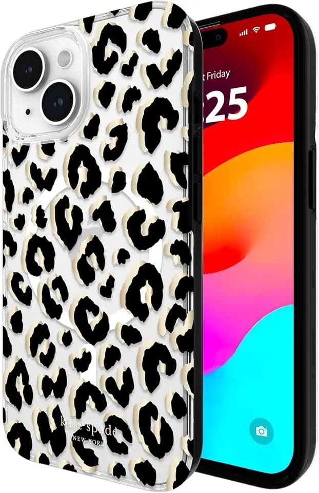 kate spade new york iPhone 15/14/13 Case - City Leopard Black