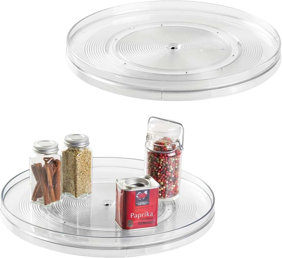 iDesign 14.5-Inch Lazy Susan Organizer, 2-Pack, Clear