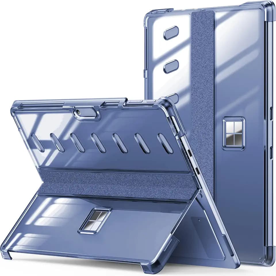 INFILAND Clear Case for Microsoft Surface Pro 11 Edition / 10/9-13 Inch - Crystal Clear Hard PC Shell, Anti-Scratch Protective Cover, Compatible with Type Cover Keyboard (Crystal Blue)