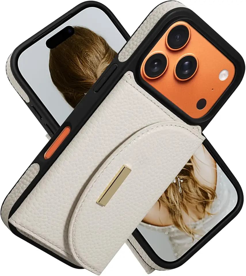 Wallet Case for iPhone 18 Pro / 17 Pro with Card Holder Beige