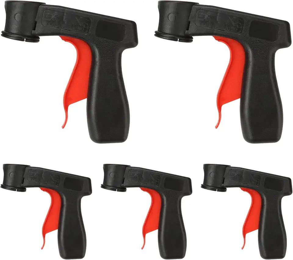 5Pcs Instant Aerosol Trigger Handle, Instantly Converts Spray Cans Into Spray Paint Guns, Attachment Cans Plastic with Full Hand Grip, Reusable, Easy to Clip-On & Off, Fit for Adhesives, Lubricants