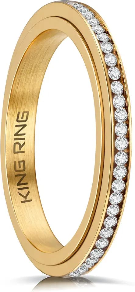 King Ring 3mm Spinner Rings – Premium Stainless Steel Fidget Rings for Women - Designed in USA