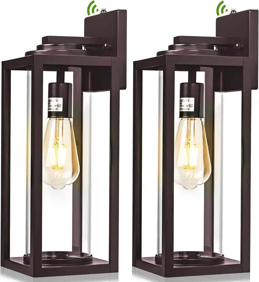 FILIYANO Large Dusk to Dawn Outdoor Wall Lights, Oil Rubbed Bronze, 2 Pack