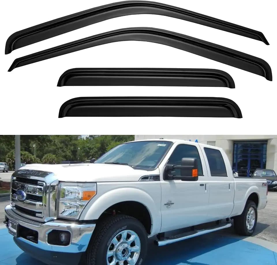 Window Visors Rain Guards for 1999-2016 Ford F250-F550 Super Duty Crew Cab