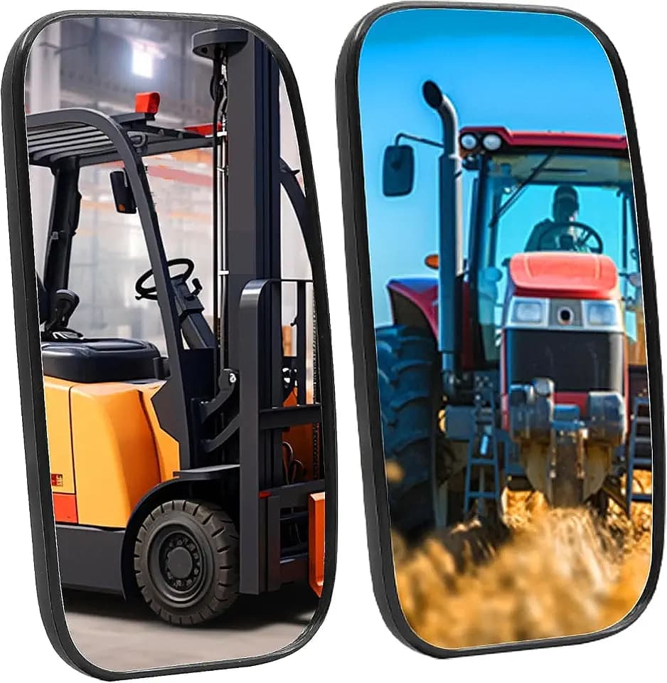 Tractor Mirrors,Forklifts Mirror, Universal Truck Mirror, Rear or Side View Reversing Mirrors 9x5inch (2Pcs)