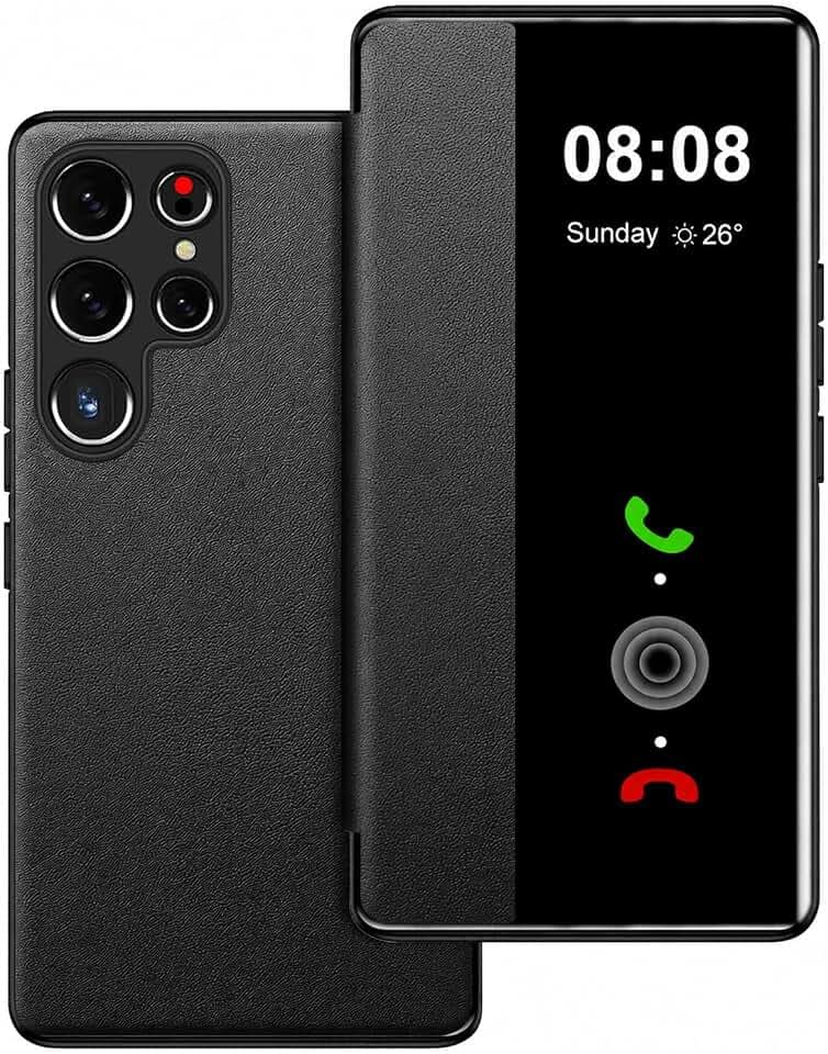 Handyhülle für Samsung Galaxy S24 Ultra Hülle Clear View, S View Flip Case