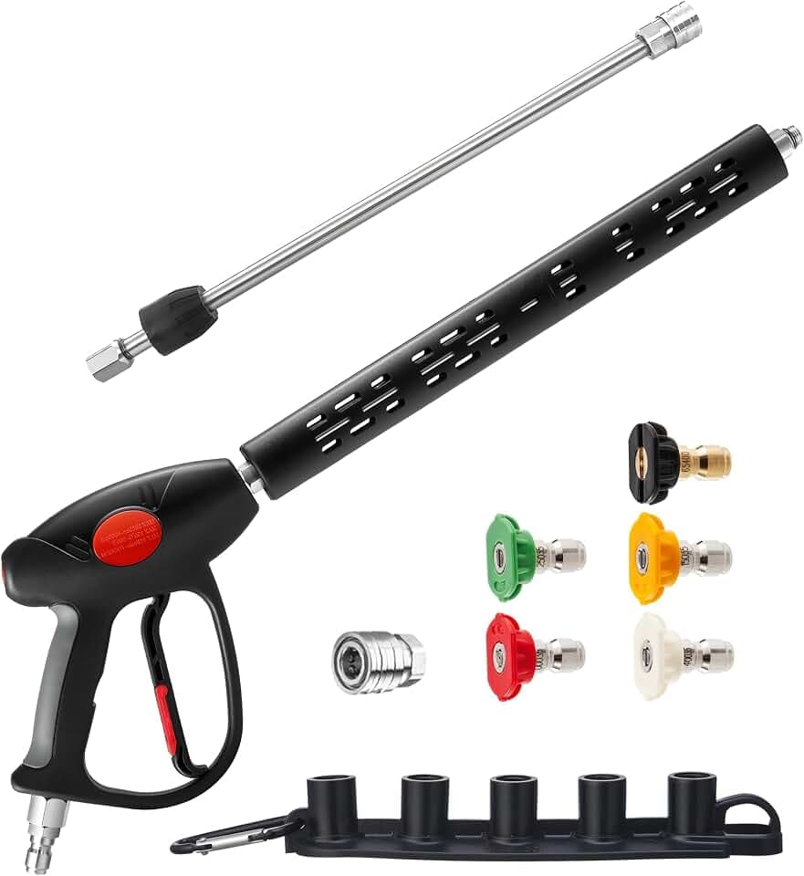 M MINGLE Swivel Pressure Washer Gun with Extension Wand, 3/8" Quick Connect