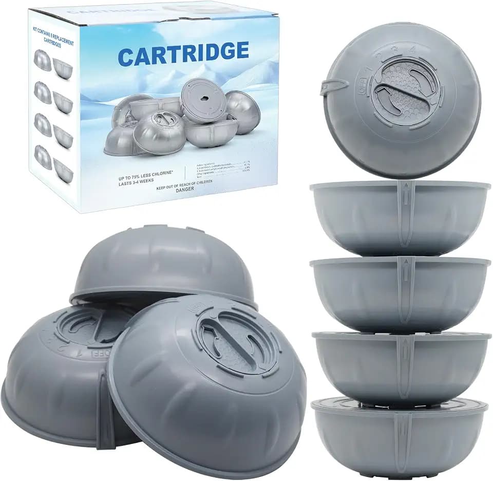 8-Pack Hot Tub Cartridges Compatible with Frog Ease Floating System – for Hot Tubs Spas up to 600 Gallons, Easy Install