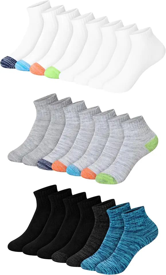 Hanes Boys' Ankle Socks for Boys - Super Value 22-pack Quarter Socks - Lightweight Comfort - No Slip Fit Ez Sort