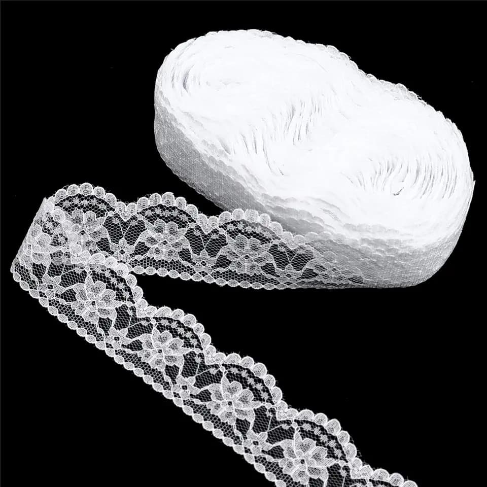 White Lace Trim, 22 Yards for Sewing, Wedding Decoration