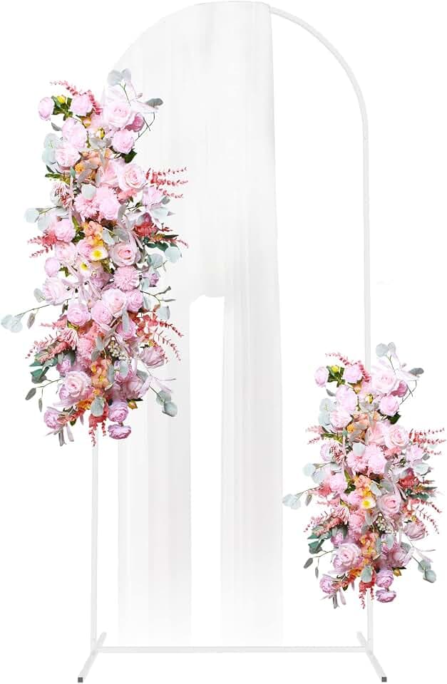 Putros Metall Hochzeitsbogen Hintergrundständer 1,8 m weiß Traubogen Hochzeit Ballon gewölbter Bogenrahmen für Geburtstagsparty Braut Babyparty Zeremonie Dekoration