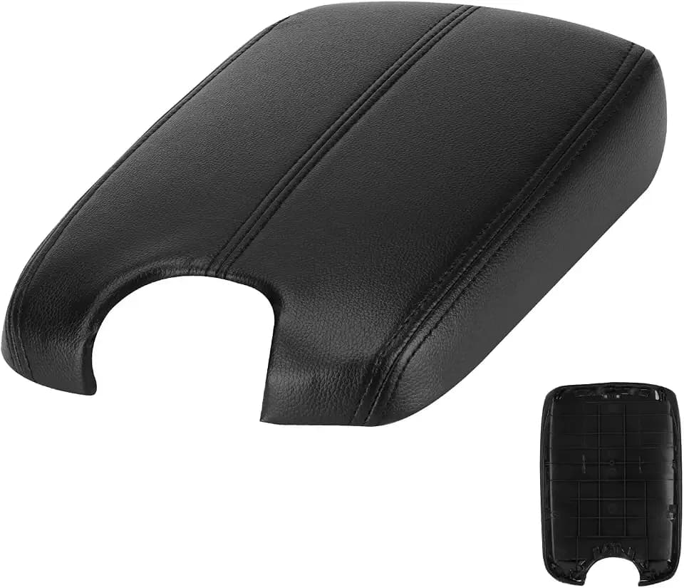 Youxmoto Center Console Lid Fit for Honda Accord 2008 2009 2010 2011; Black Armrest Cover PU Leather and ABS Back Plate