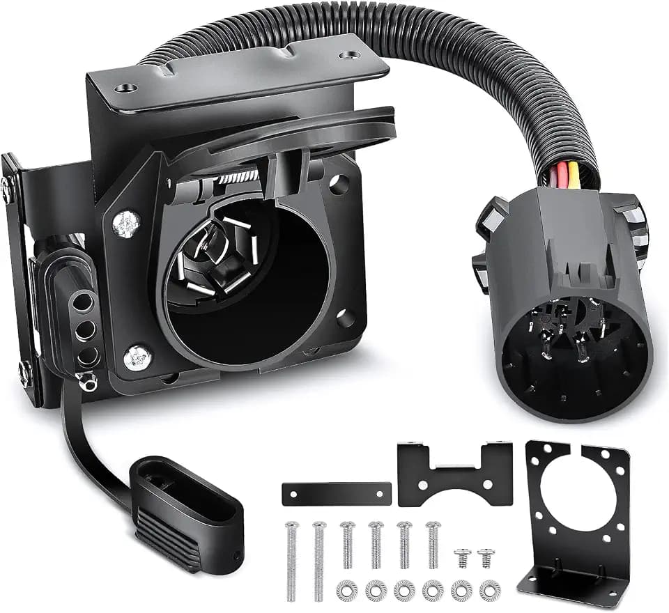 Nilight Dual Output 4 and 7 Way Vehicle Side to 7PIN USCAR Trailer Adapter